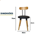 Ver imagem 2 de Kit 2 Cadeiras Ergonomica para Mesa de Jantar Cozinha Madeira com Fixação de Metal Off White