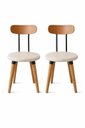 Ver imagem 6 de Kit 2 Cadeiras Ergonomica para Mesa de Jantar Cozinha Madeira com Fixação de Metal Off White