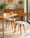Ver imagem 5 de Kit 2 Cadeiras Ergonomica para Mesa de Jantar Cozinha Madeira com Fixação de Metal Off White