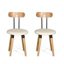 Ver imagem 1 de Kit 2 Cadeiras Ergonomica para Mesa de Jantar Cozinha Madeira com Fixação de Metal Off White