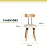 Kit 2 Cadeiras Ergonomica para Mesa de Jantar Cozinha Madeira com Fixação de Metal Off White - 3