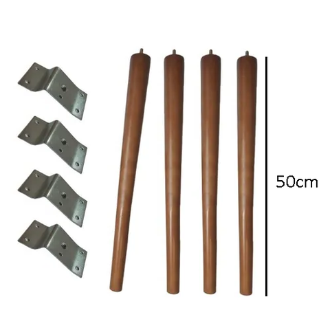 Kit 4 Pés Palito 50cm + 4 Suporte Inclinado