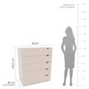 Ver imagem 2 de Cômoda Organizadora 90cm com 5 Gavetas 240822 Linha Porto Politorno
