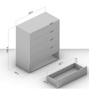 Ver imagem 3 de Cômoda Organizadora 90cm com 5 Gavetas 240822 Linha Porto Politorno