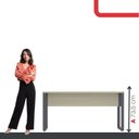 Ver imagem 5 de Escrivaninha Mesa Escritório X 150cm Industrial Castanheira e Grafito Cinza