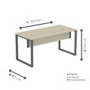 Ver imagem 4 de Escrivaninha Mesa Escritório X 150cm Industrial Castanheira e Grafito Cinza