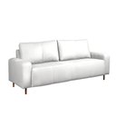 Ver imagem 1 de Sofá Decorativo Sala de Estar Metropole 3 Lugares 220cm Couro Branco - Mozzelar