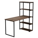 Ver imagem 3 de Escrivaninha com Estante Smart 5 Prateleiras 135cm Industrial Movenord Carvalho Munique E Preto