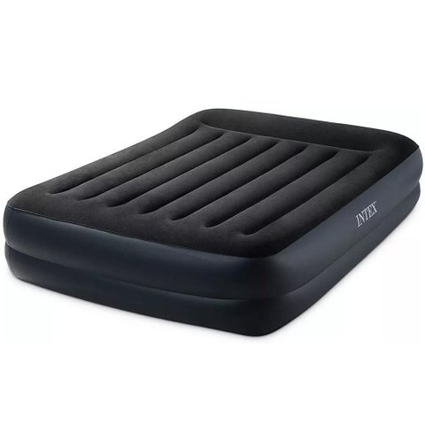 Colchão Inflável Casal Dura Beam Raised Preto com Bomba Elétrica 220v