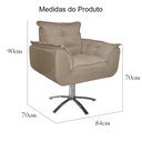 Ver imagem 5 de Poltrona Decorativa Opalla Pés Giratório Metal Suede Capuccino - DS Estofados