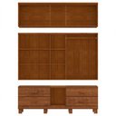 Ver imagem 3 de Guarda Roupa Tripartido 11 Portas 4 Gavetas com Espelho Linha Cobre 1277c Castanho Finestra
