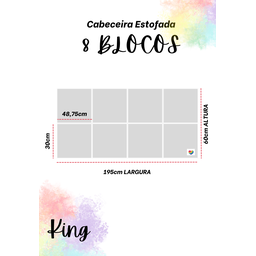 Cabeceira Estofada King 8 Blocos Não É Segredo Linho Cru 195x60 - 4