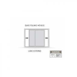 Porta de Alumínio de Correr 215x150cm 2 Folhas com Vidro Lucasa Alumínio - 4