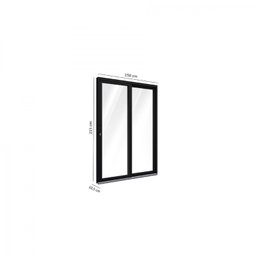 Porta de Alumínio de Correr 215x150cm 2 Folhas com Vidro Lucasa Alumínio - 3