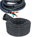 Ver imagem 1 de Tubo Duto Corrugado Eletroduto Com Guia 2 Polegadas 25 Metros Fio Fiaçao Cabo Obra Cabeamento Neofle
