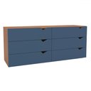 Ver imagem 2 de Cômoda Porto 6 Gavetas Freijó/azul - Politorno