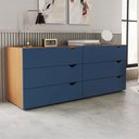 Ver imagem 1 de Cômoda Porto 6 Gavetas Freijó/azul - Politorno