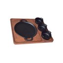 Ver imagem 1 de Bifeteira Redonda com Suporte de Madeira 20cm e 3 Molheiras