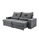 Ver imagem 2 de Sofá com Chaise Veneza 3 Lugares Retrátil e Reclinável 250cm Cinza