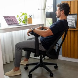 Kit 2 Cadeiras Escritório Presidente Ergonômica Nr17 Elements Apoio Lombar Preta - 2