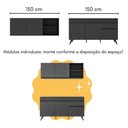 Ver imagem 5 de Armário de Cozinha Compacta com Mesa Gourmet Veneza Multimóveis Mp2201 Preto