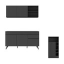 Ver imagem 6 de Armário de Cozinha Compacta com Mesa Gourmet Veneza Multimóveis Mp2201 Preto