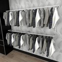 Ver imagem 1 de Arara de Roupas Closet Quarto com 7 Peças Cremalheira 200x100 Cm Cor Branco Modelo Clst1p121
