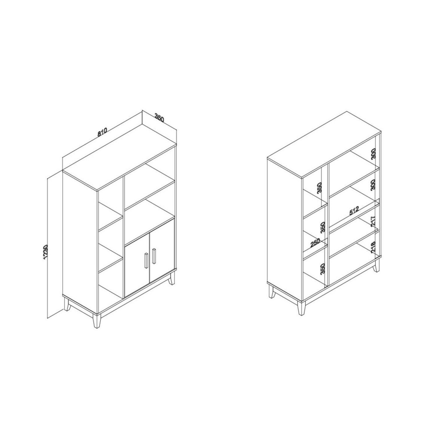 Estante 2 Portas 5 Prateleiras Legno  - 3