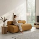 Ver imagem 7 de Sofá 3 Lugares e Puff para Sala Orgânico Nara Base Fixa Moderno Bouclê D03 - D'Rossi