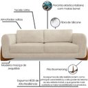 Ver imagem 3 de Sofa Jolie 3 Lugares 230cm Pes Boomerang Linho Boucle 3301 Ezz