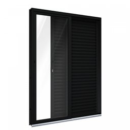 Porta de Alumínio de Correr 215x150cm 3 Folhas com Vidro Lucasa Alumínio - 2