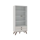 Ver imagem 2 de Cristaleira Retrô 2 Portas Vidro 2 Gavetas MDP Off White 80cm Bege