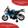 Mini Moto Elétrica Triciclo Criança Infantil Bateria 12V Bmw S1000 RR Azul Luz Som Importway Bw-179  - 4