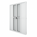 Ver imagem 1 de Porta Balcão de Aluminio Branco 6 Folhas Linha 25 com Fechadura 2,10x2,00