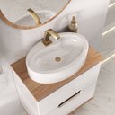 Ver imagem 2 de Conjunto Beatriz 60cm Suspenso Espelho Gota - Fabribam Branco/catedral