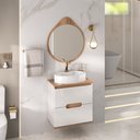 Ver imagem 1 de Conjunto Beatriz 60cm Suspenso Espelho Gota - Fabribam Branco/catedral