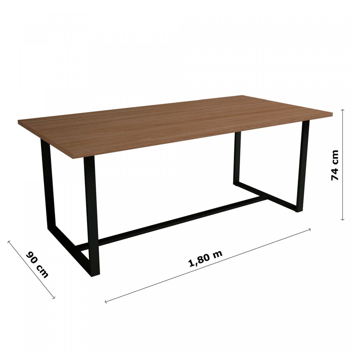 Mesa de Jantar 6 Lugares Estilo Industrial 180x90cm Scandinavian ...