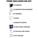 Ver imagem 3 de Gabinete 2 Portas Suspenso Para Banheiro Com Lavatório + Armário + Torneira + Engate + Veda Rosca
