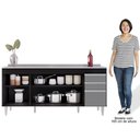 Ver imagem 4 de Balcão Gabinete com Pia 180cm Dallas Preto/cinza - Lumil