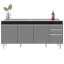 Ver imagem 2 de Balcão Gabinete com Pia 180cm Dallas Preto/cinza - Lumil