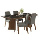 Ver imagem 2 de Conjunto Sala de Jantar Tampo de Vidro 4 Cadeiras Rustic/Preto/Silver Todi Madesa