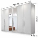 Ver imagem 5 de Guarda-Roupa Casal 6 Portas 6 Gavetas com Espelho 100% MDF Reno Branco
