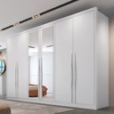 Ver imagem 1 de Guarda-Roupa Casal 6 Portas 6 Gavetas com Espelho 100% MDF Reno Branco