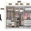 Ver imagem 4 de Guarda-Roupa Casal 6 Portas 6 Gavetas com Espelho 100% MDF Reno Branco