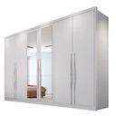 Ver imagem 3 de Guarda-Roupa Casal 6 Portas 6 Gavetas com Espelho 100% MDF Reno Branco