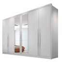 Ver imagem 4 de Guarda-Roupa Casal 6 Portas 6 Gavetas com Espelho 100% MDF Reno Branco