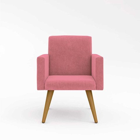 Cadeira Recepção Poltrona Escritório Balaqui Rosa
