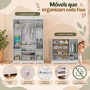 Ver imagem 5 de Quarto de Bebê Completo com Berço Americano 3 em 1 e Colchão Incluso Flor Multimóveis MP4947