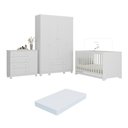 Ver imagem 2 de Quarto de Bebê Completo com Berço Americano 3 em 1 e Colchão Incluso Flor Multimóveis MP4947