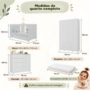 Ver mais imagens de Quarto de Bebê Completo com Berço Americano 3 em 1 e Colchão Incluso Flor Multimóveis MP4947